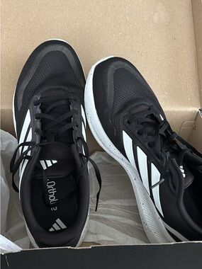 adidas Black Slip-On Athletic Shoes with White Logo
